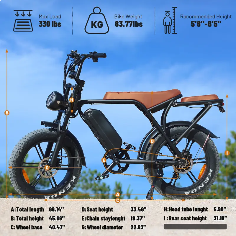 V8 Electric Mountain Bike — 500W • 48V Removable Battery • 19 mph